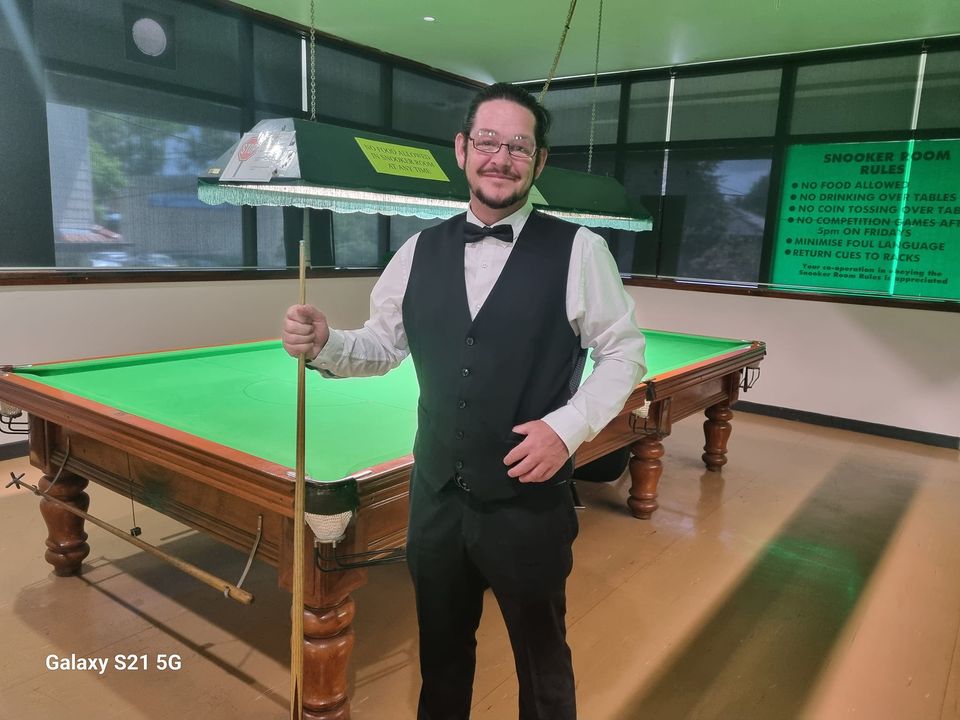 Featured image for “Our newest snooker member Antony Gitsham looking smart. But can he play only time will tell..#wp”