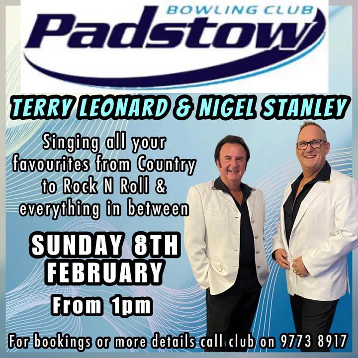 Featured image for “Terry Leonard & Nigel Stanley Live at Padstow Bowling Club”
