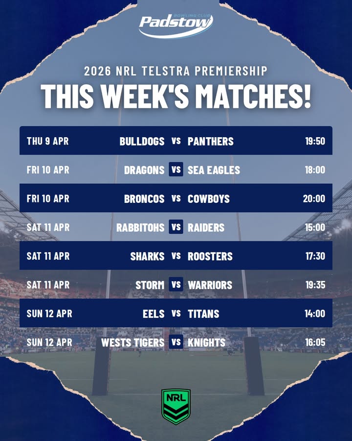 Featured image for “Watch NRL Live at Padstow Bowling Club This Week”