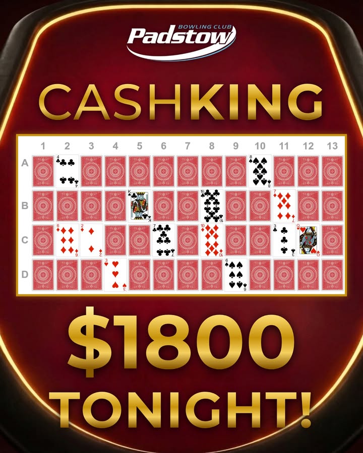 Featured image for “CashKing $1,800 Jackpot Tonight at Padstow Bowling Club”