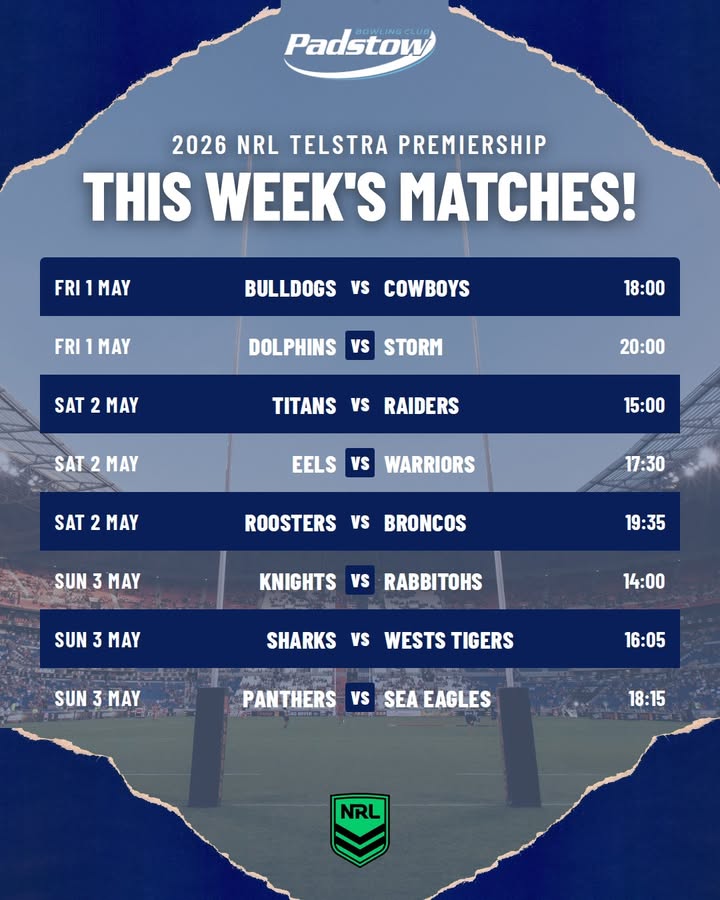 Featured image for “Watch Live NRL at Padstow Bowling Club”