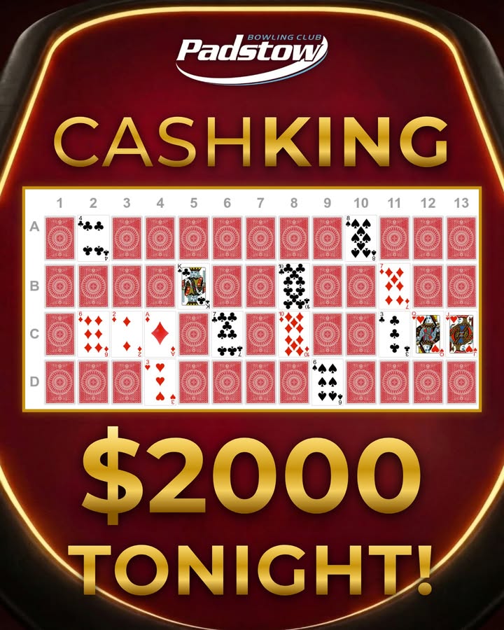 Featured image for “CashKing $2,000 Jackpot Tonight at Padstow Bowling Club”