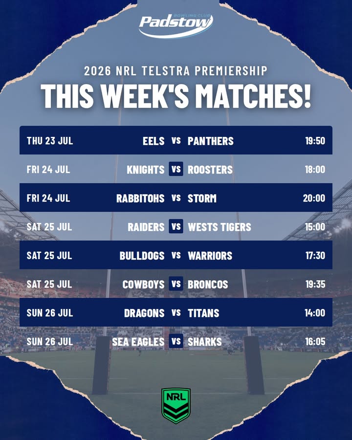 Featured image for “Watch NRL Live This Week at Padstow Bowling Club”